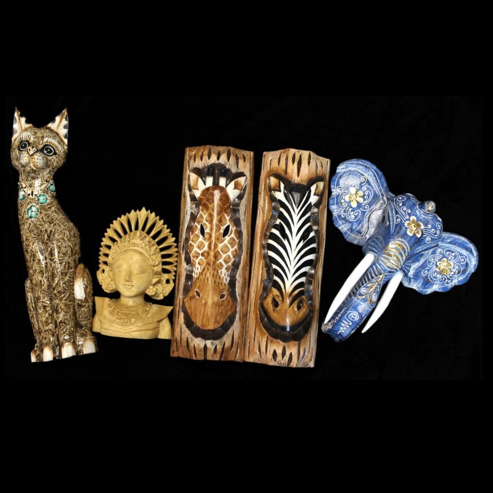 One Lot of Carved Wooden Sculptures - Irregular (5 pieces)-Special Deals (reduced prices)-Peaceful People