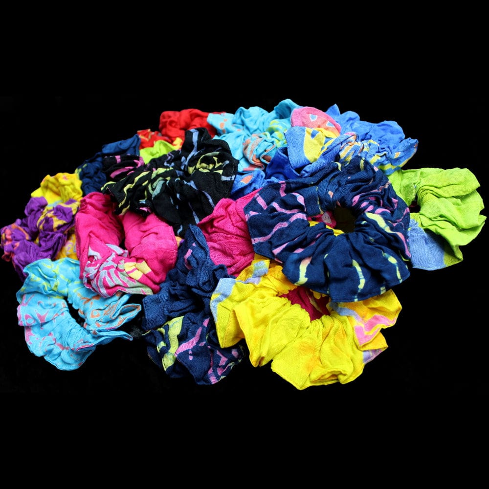 50 Assorted Batik Hair Scrunchies ($0.74 each)-Bags & Accessories-Peaceful People