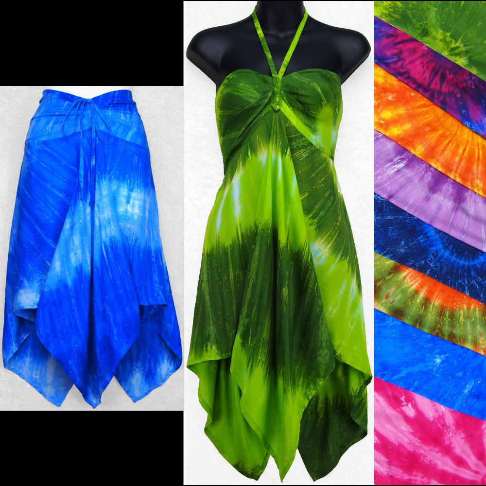 Nebula Tie-Dye Convertible Top/Skirt-Tops-Peaceful People