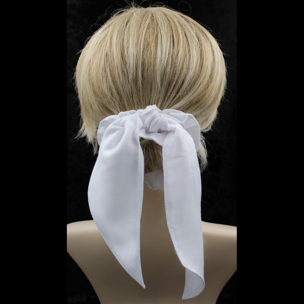 25 Premium White Pony Tail Hair Scrunchies ($1.90 each)-Bags & Accessories-Peaceful People
