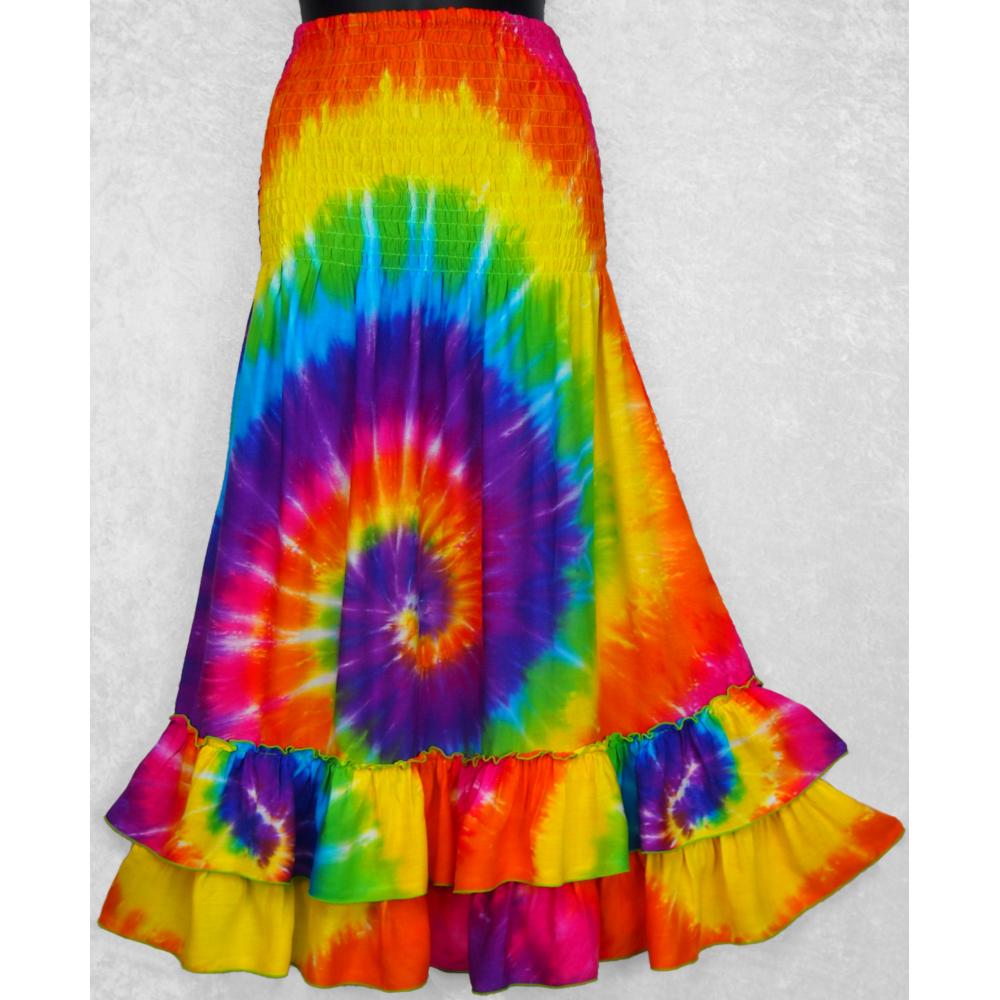 Rainbow Spiral Salsa Sarong Dress-Dresses-Peaceful People