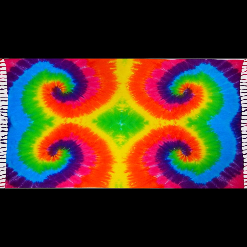 Rainbow Spiral Tie-Dye Extra Long Sarongs (80 Inch)-Sarongs-Peaceful People