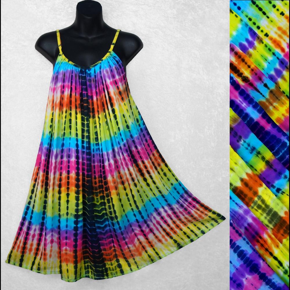Antique Tie-Dye Parachute Dress-Dresses-Peaceful People