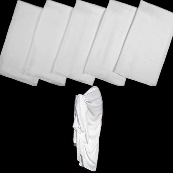 Premium Quality Extra Long White Sarongs (96"x 44")-Sarongs-Peaceful People