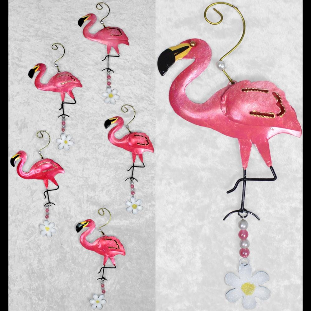 Set of 12 Flamingo Ornaments (1.78 each)-Handicrafts-Peaceful People