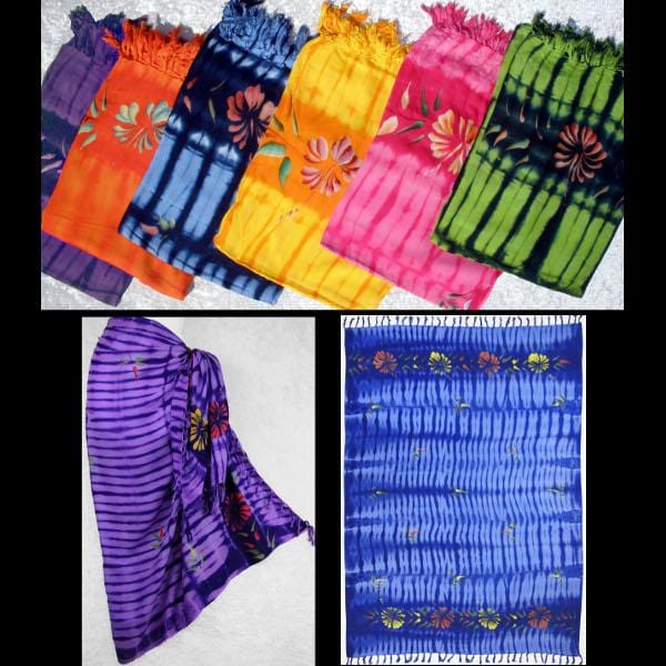 Flower Tie-Dye Sarongs-Sarongs-Peaceful People