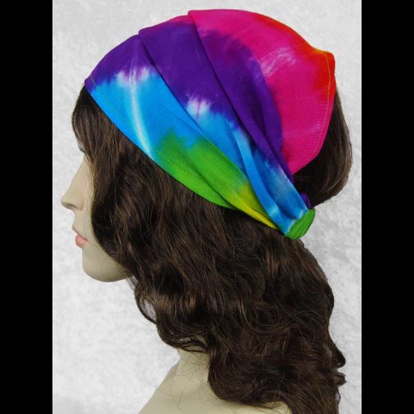 12 Rainbow Spiral Tie-Dye Elastic Bandana-Headbands ($1.95 each)-Bags & Accessories-Peaceful People