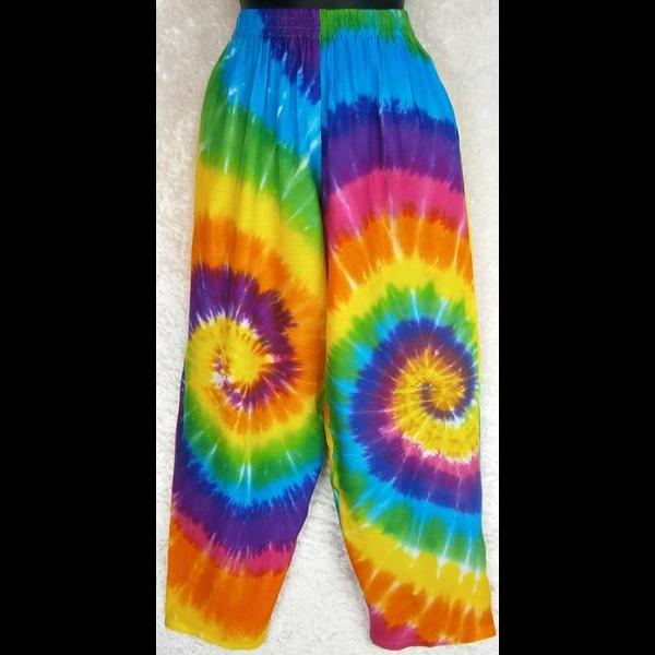 Rainbow Spiral Tie-Dye Pants-Pants-Peaceful People