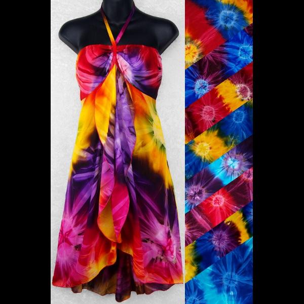 Tie-Dye Cascade Dress-Dresses-Peaceful People