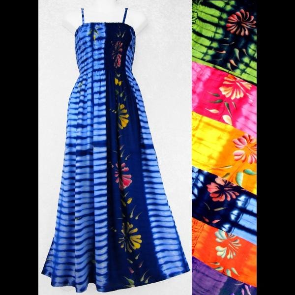 Flower Tie-Dye Sarong Dress-Dresses-Peaceful People
