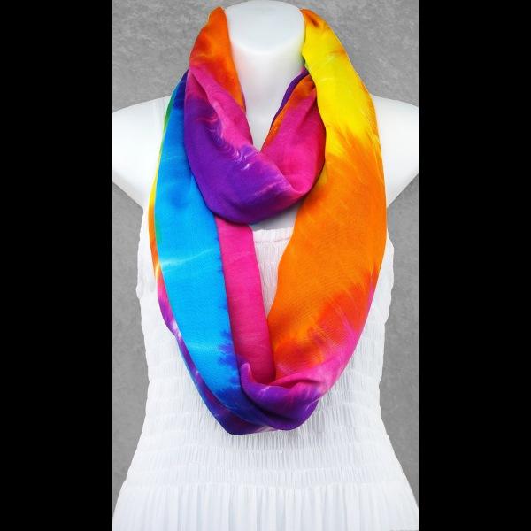 Rainbow Spiral Tie-Dye Infinity Scarf/Shawl-Bags & Accessories-Peaceful People