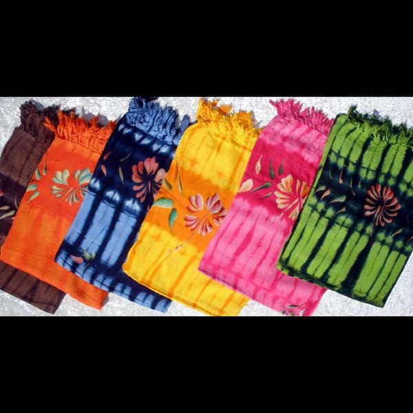 Flower Tie-Dye Sarongs-Sarongs-Peaceful People