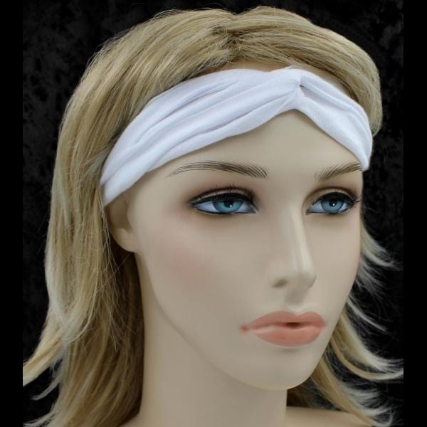 12 White Twisted Turban Elastic Headbands ($1.70 each)-Tie-Dye Blanks/White Clothing-Peaceful People