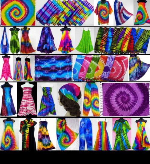 Wholesale Tie-Dye Clothing including Spiral Sarongs, Sun Dresses
