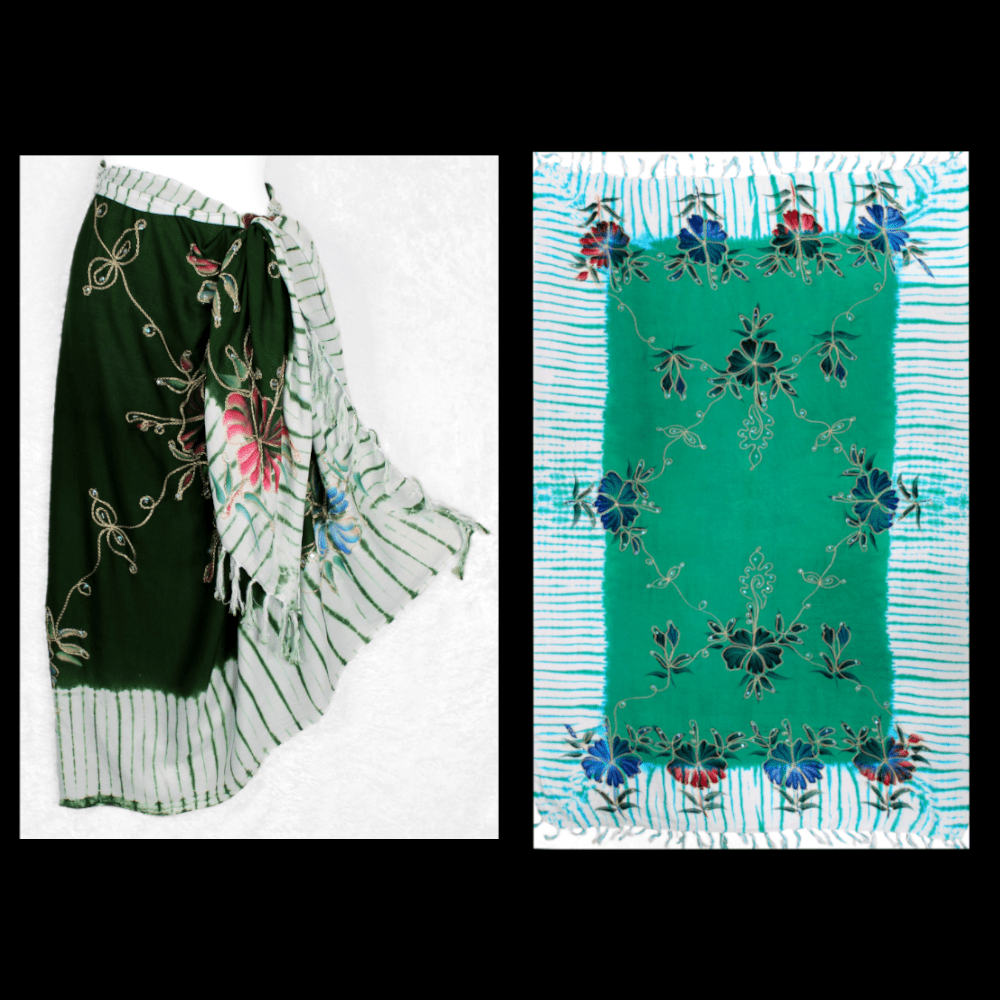 Astral Premium Embroidered Flower Sarongs-Sarongs-Peaceful People