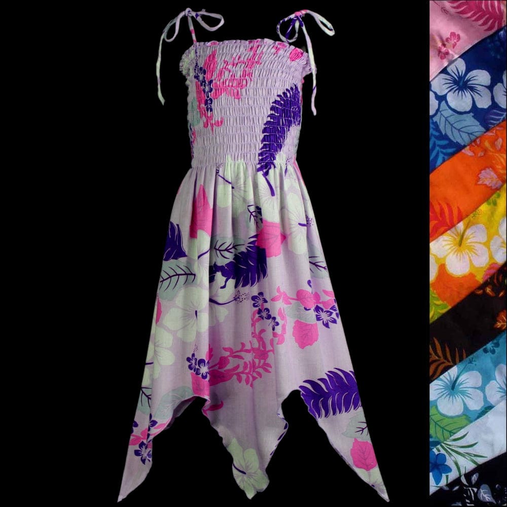 Wholesale Girl's Hawaii Floral Fairy Sarong Dress (Ages: 4, 6, 8, 10, 12)