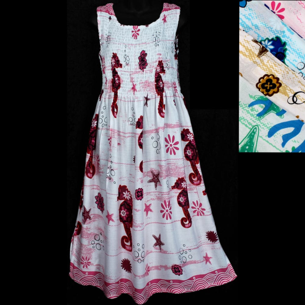 Seahorse Sarong Tank Dress-Dresses-Peaceful People