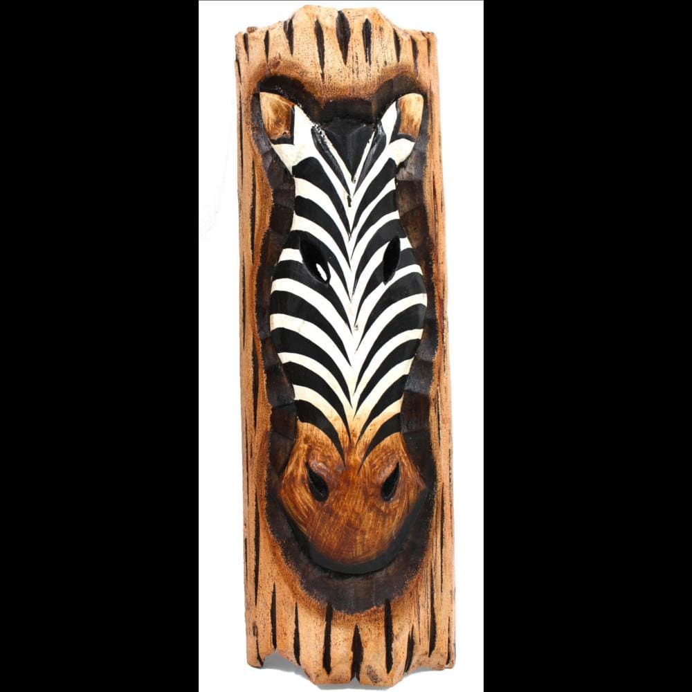 Zebra Log Carving-Handicrafts-Peaceful People