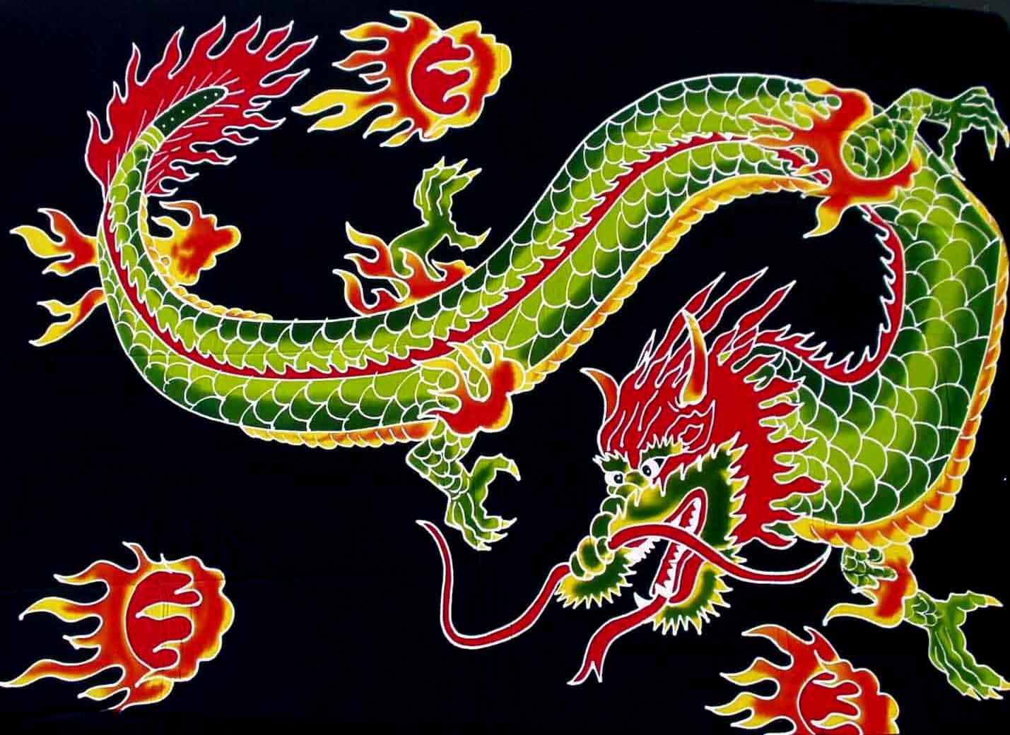 Batik Robe Dragon Wholesale Hand-Painted Batik Dragon Sarongs
