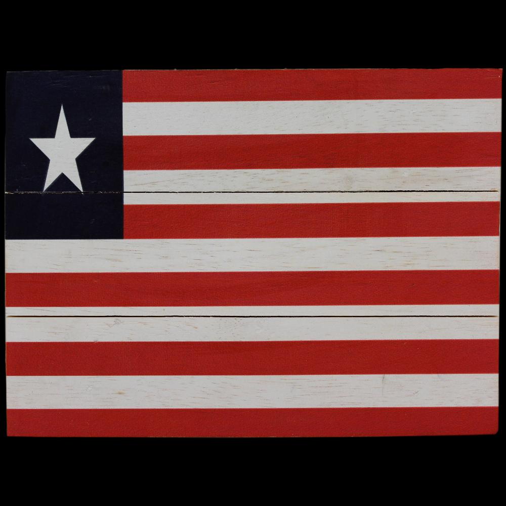 Liberia Flag Africa Wooden Sign-Handicrafts-Peaceful People