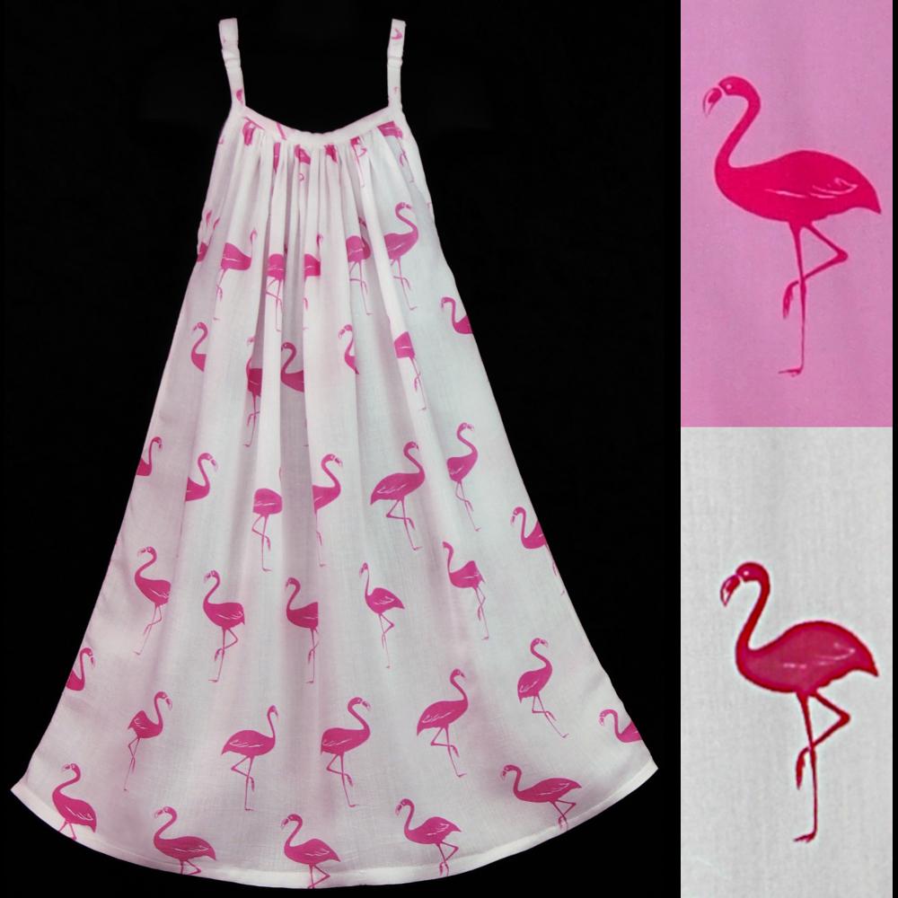Girl's Flamingo Parachute Dress (Ages: 4, 6, 8, 10, 12)-Children's Clothes-Peaceful People