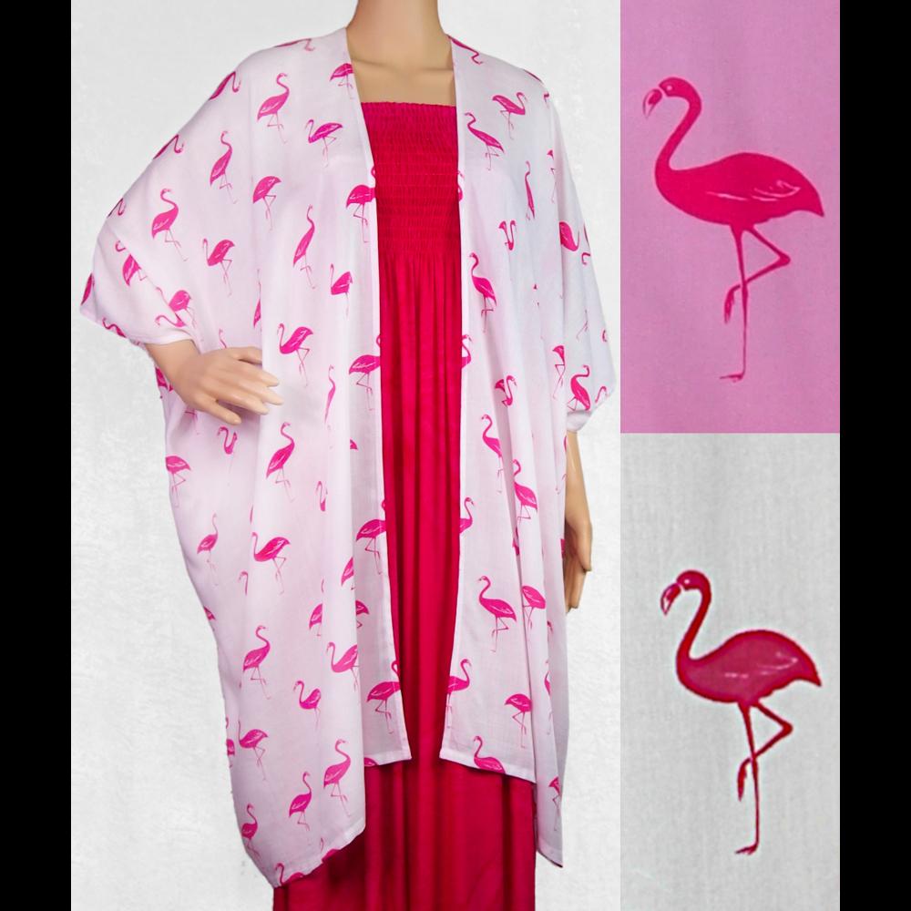Flamingo Kimono-Tops-Peaceful People