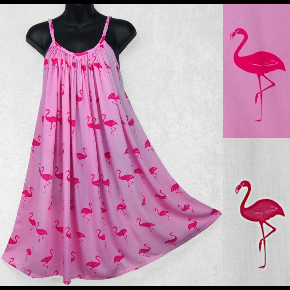 Flamingo Sarong Parachute Dress-Dresses-Peaceful People