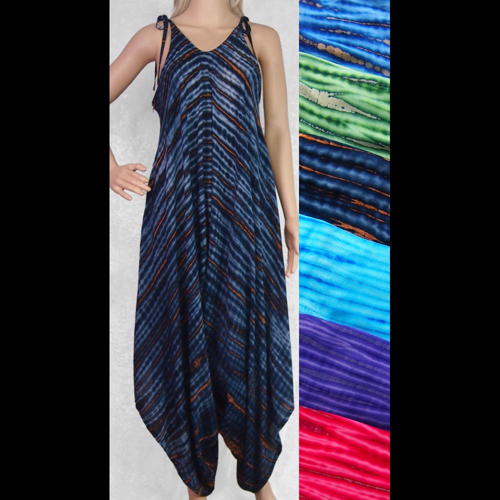 Tie Dyed Striped Rayon Jumpsuit Tie Dyed Striped Rayon Jumpsuit