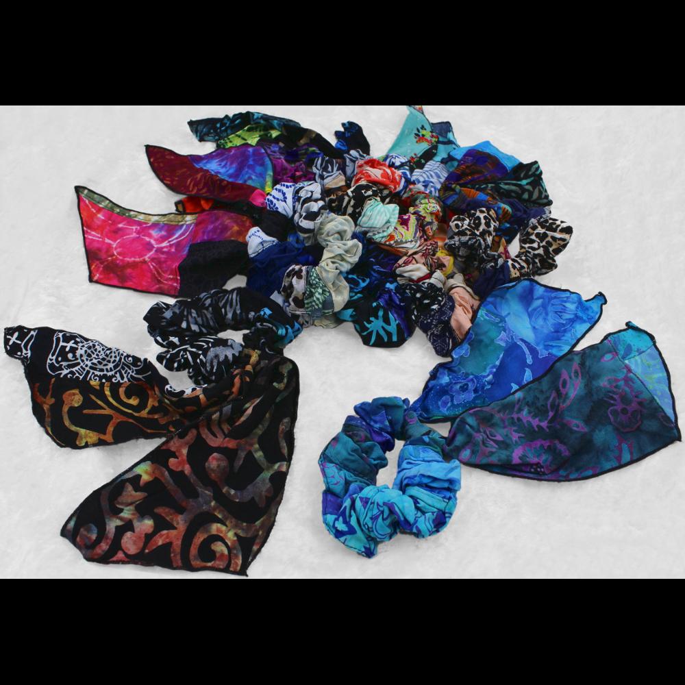 15 Patchwork Pony Tail Hair Scrunchies ($1.99 each)-Bags & Accessories-Peaceful People