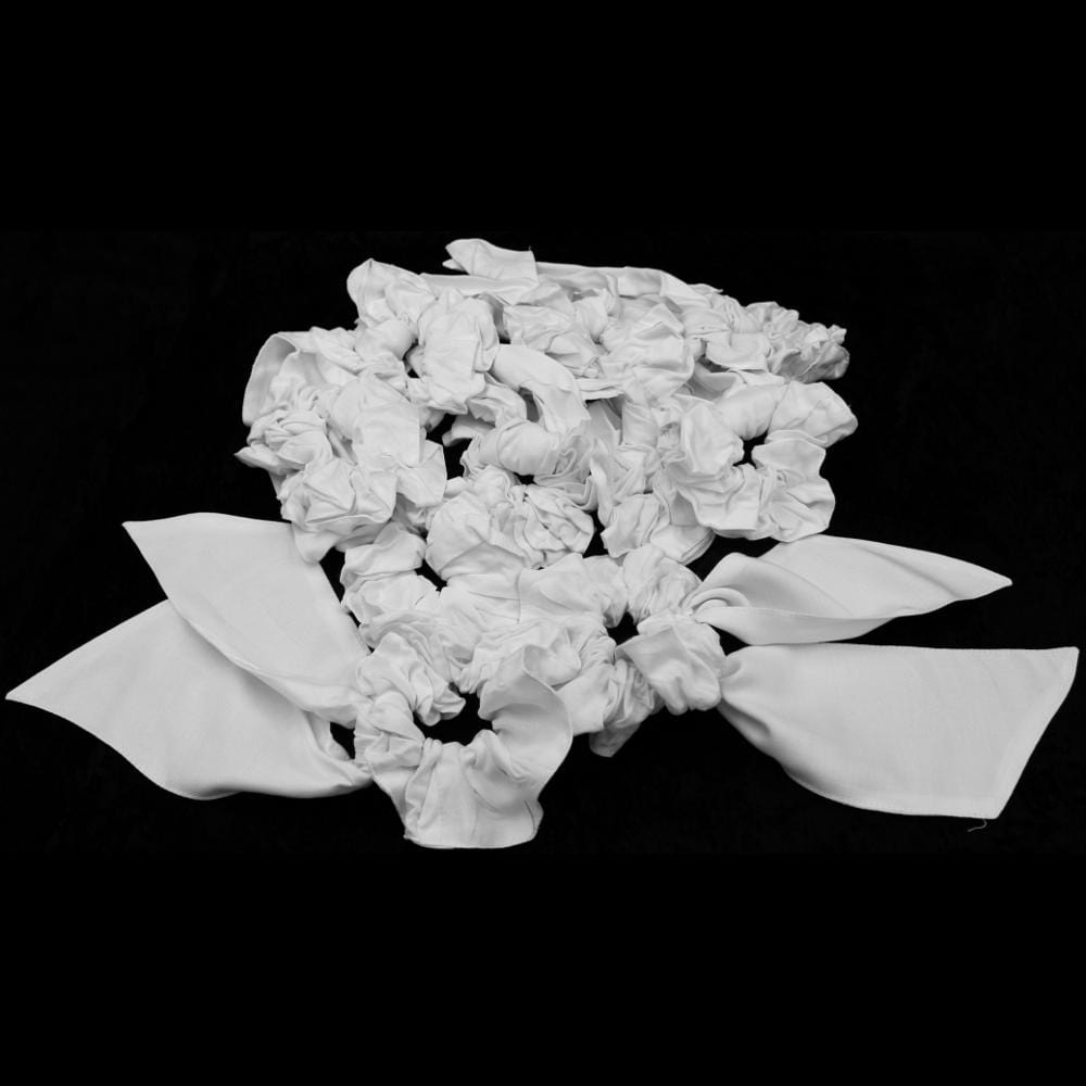 25 Premium White Pony Tail Hair Scrunchies ($1.90 each)-Bags & Accessories-Peaceful People