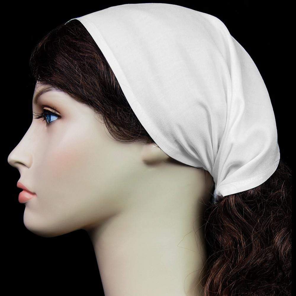 12 Premium White Elastic Bandana-Headbands ($2.16 each)-Tie-Dye Blanks/White Clothing-Peaceful People