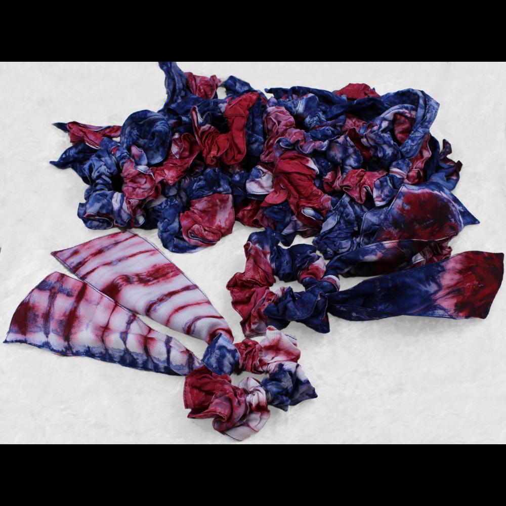 25 Red, White and Blue Pony Tail Hair Scrunchies ($1.56 each)-Bags & Accessories-Peaceful People