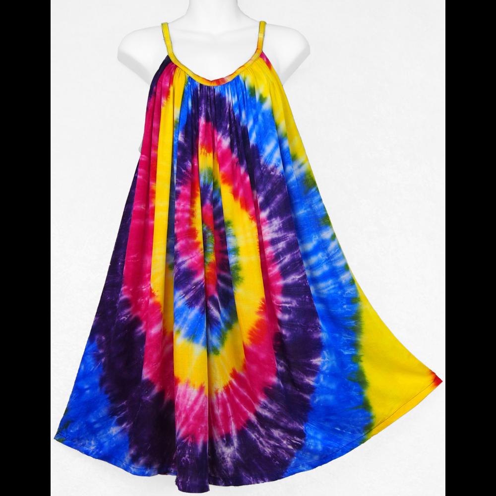 Snazzy Tie-Dye Parachute Dress-Dresses-Peaceful People
