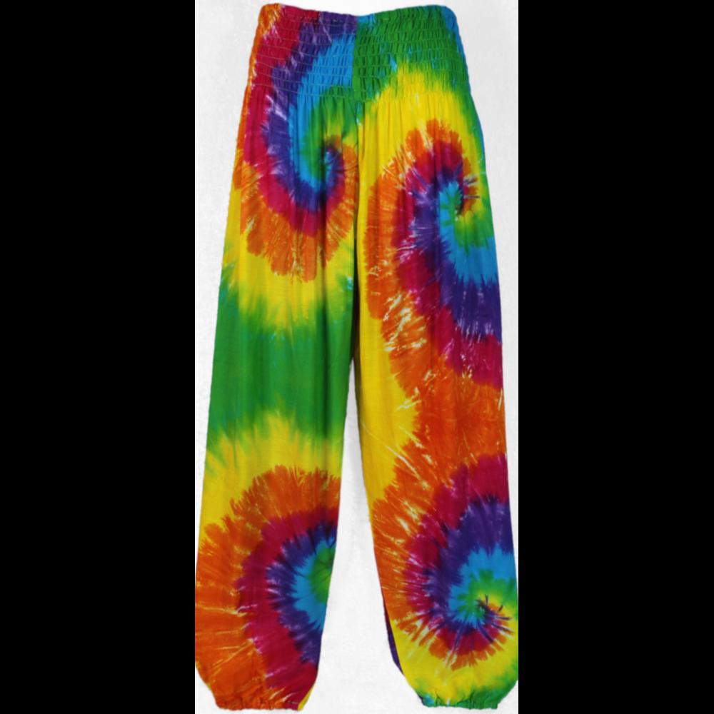 Rainbow Spiral Tie-Dye Lounge Pants-Peaceful People