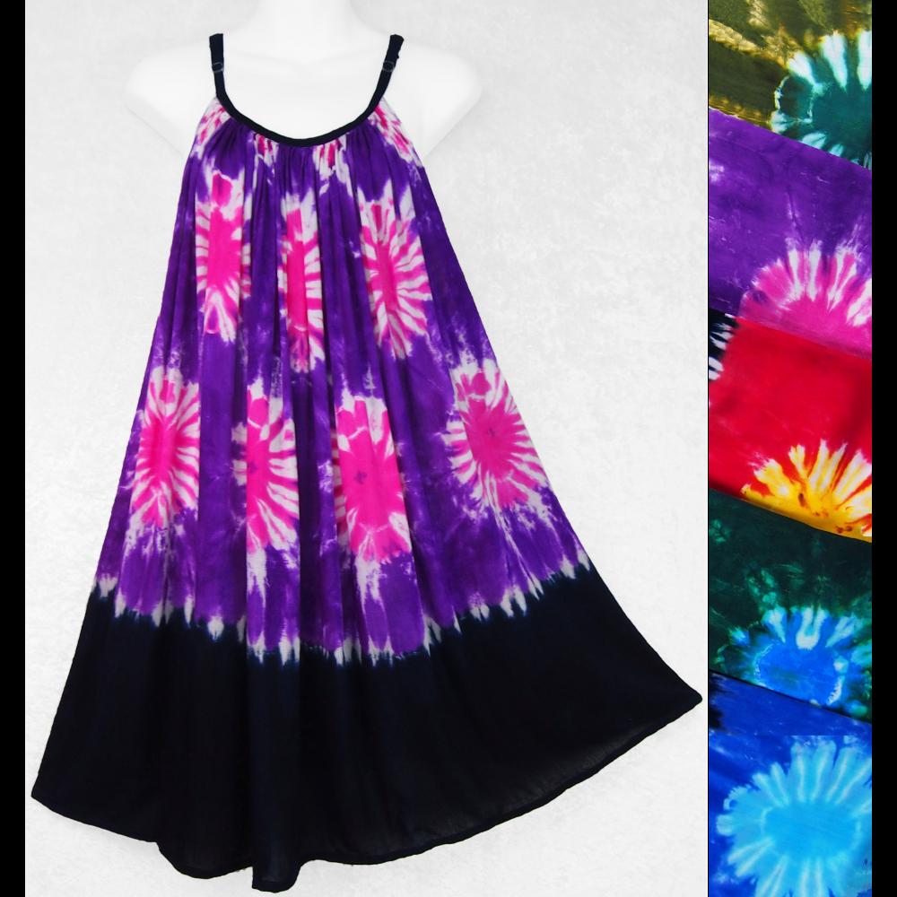 Tie-Dye Suns Parachute Dress-Dresses-Peaceful People