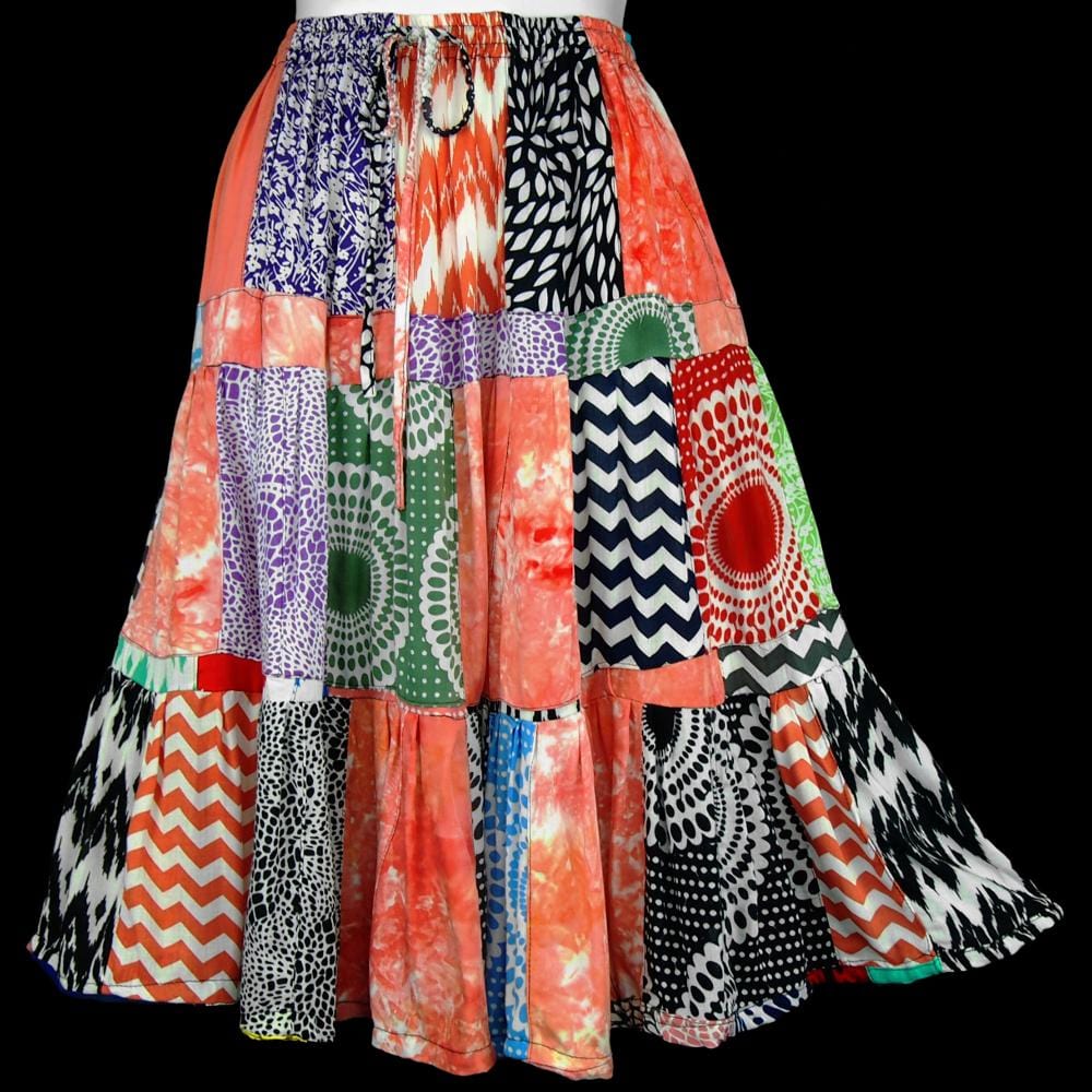 Patchouli Patchwork Skirt-Skirts-Peaceful People