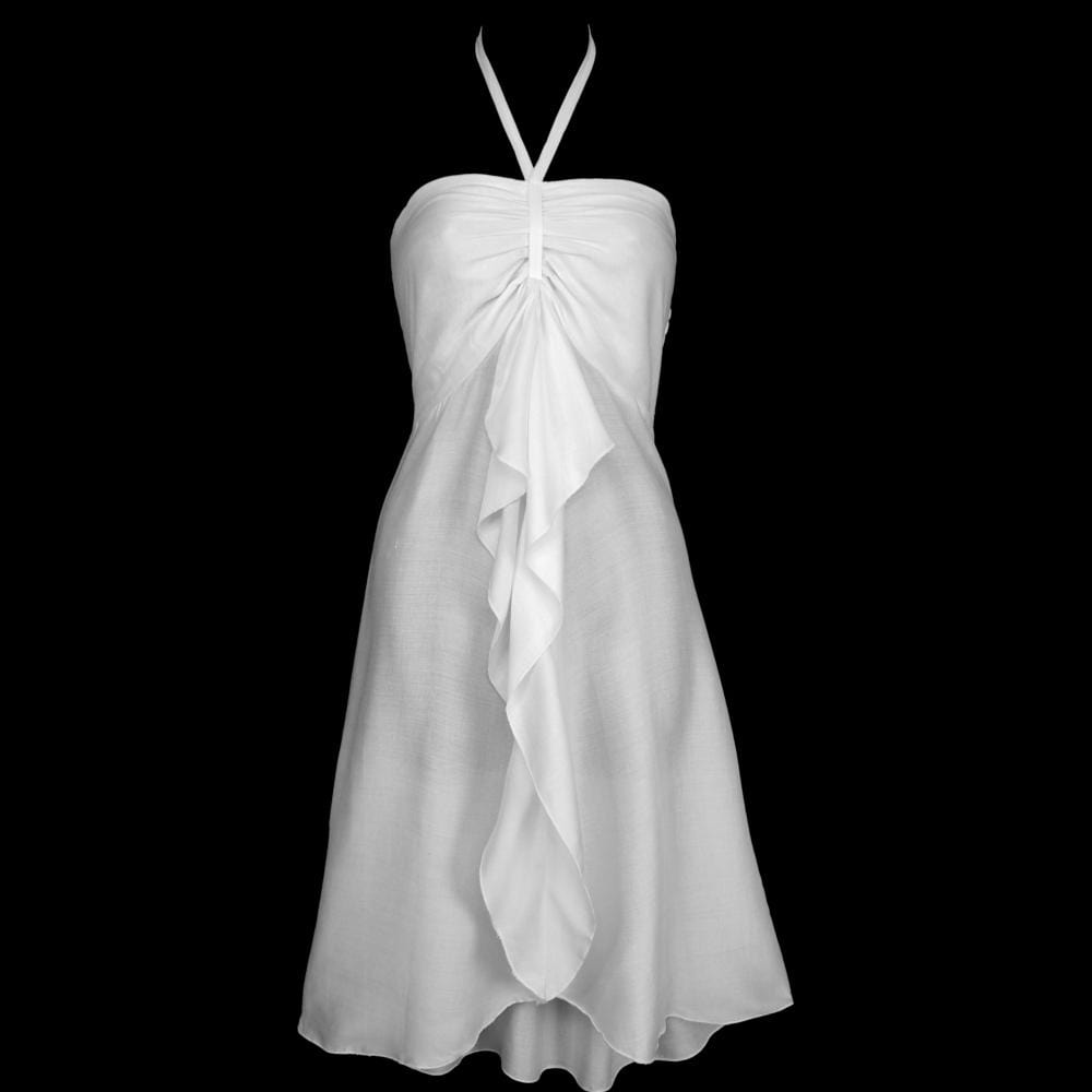 Gigi's White Front Ruffle Dress-Dresses-Peaceful People