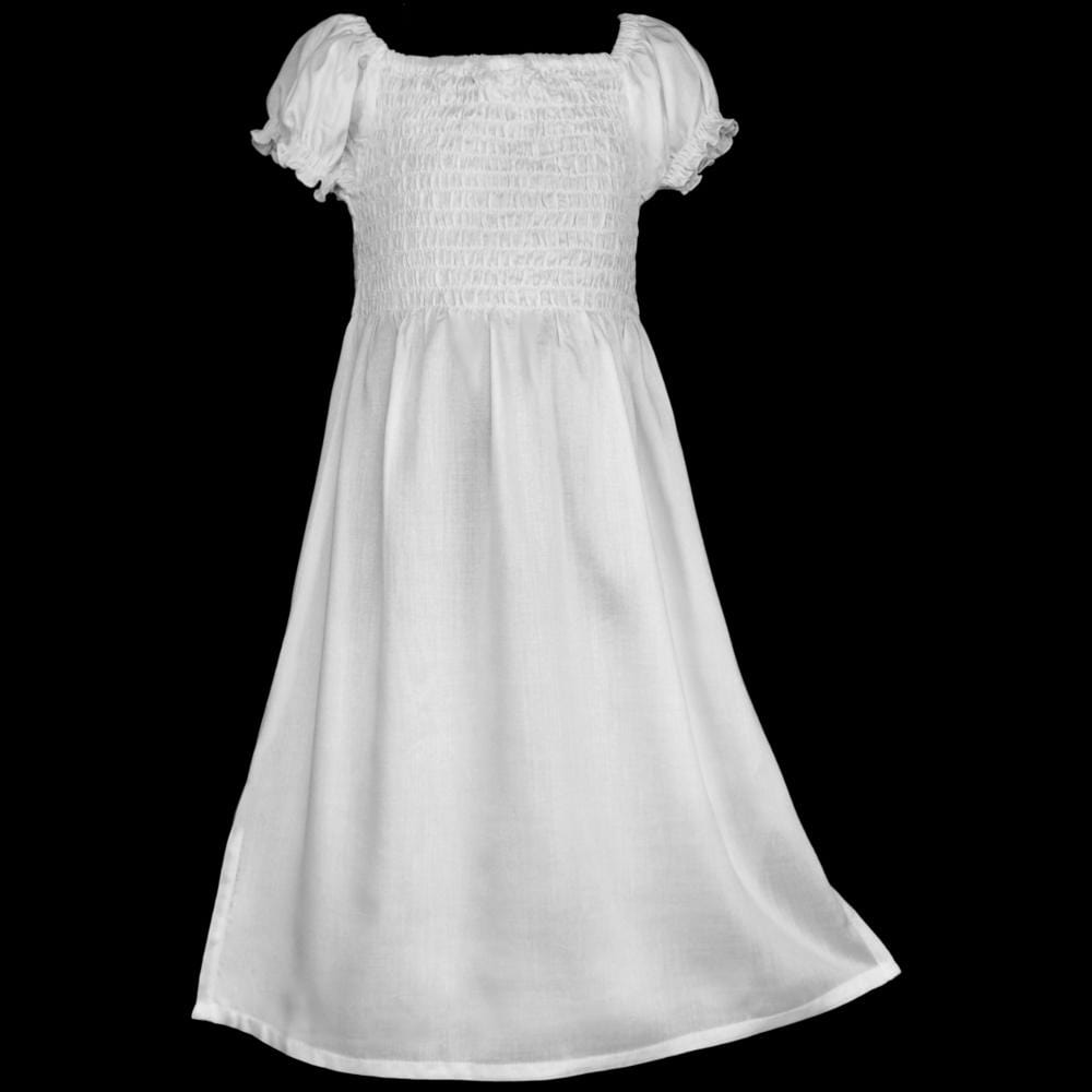 Girl's White Short Sleeve Dress(Ages:4, 6, 8, 10,12) Girl's White Short Sleeve Dress(Ages:4, 6, 8, 10,12)