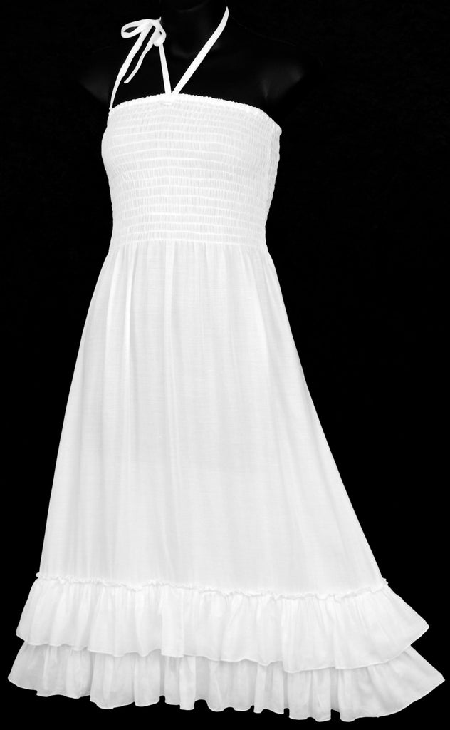 White Salsa Sarong Dress-Dresses-Peaceful People