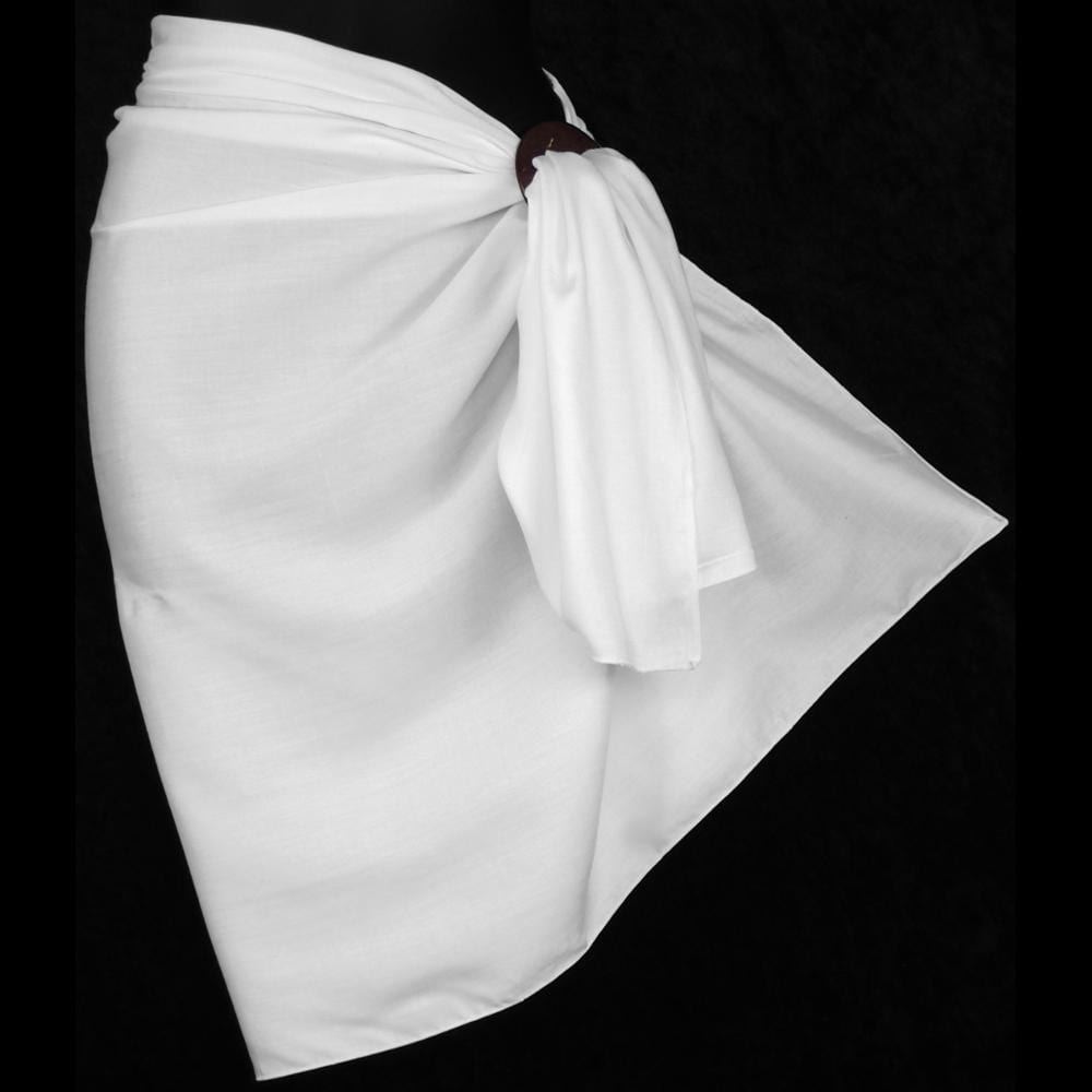 Premium Quality White Sarongs #4 (~48 x 27 in.)-Sarongs-Peaceful People