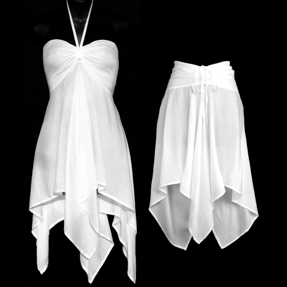 White Convertible Top/Skirt-Tops-Peaceful People