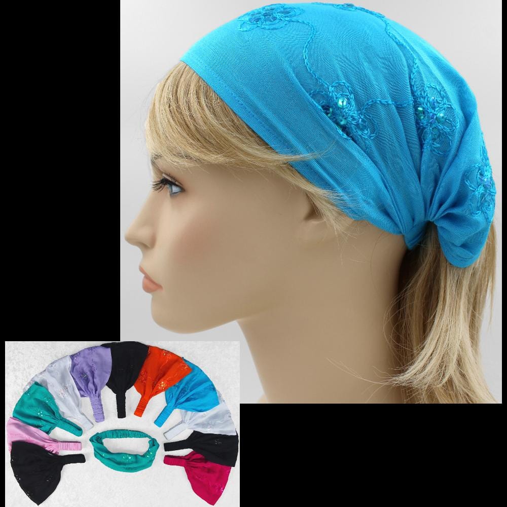 12 Embroidered Elastic Bandana-Headbands ($2.25 each)-Bags & Accessories-Peaceful People