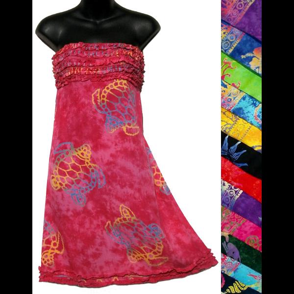 Batik Frilly Sarong Dress-Dresses-Peaceful People