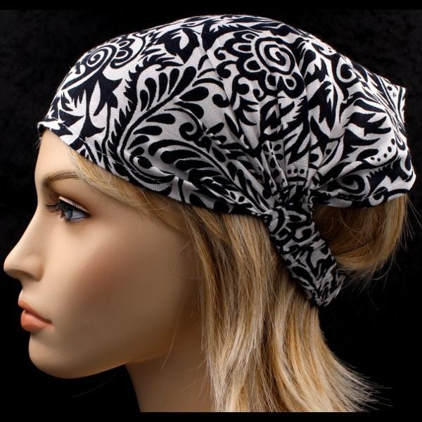 12 Black and White Print Elastic Bandana-Headbands ($1.95 each)-Bags & Accessories-Peaceful People