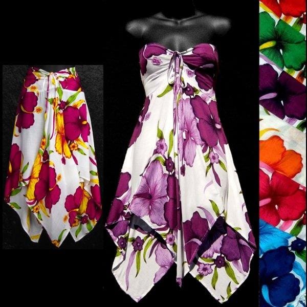 Bright Flower Convertible Top/Skirt-Tops-Peaceful People