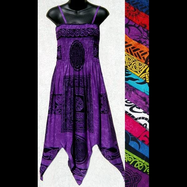 Wholesale Celtic Fairy Dress with Handkerchief Hem, Elastic Top and Adjustable Spaghetti Straps Wholesale Celtic Fairy Dress with Handkerchief Hem, Elastic Top and Adjustable Spaghetti Straps