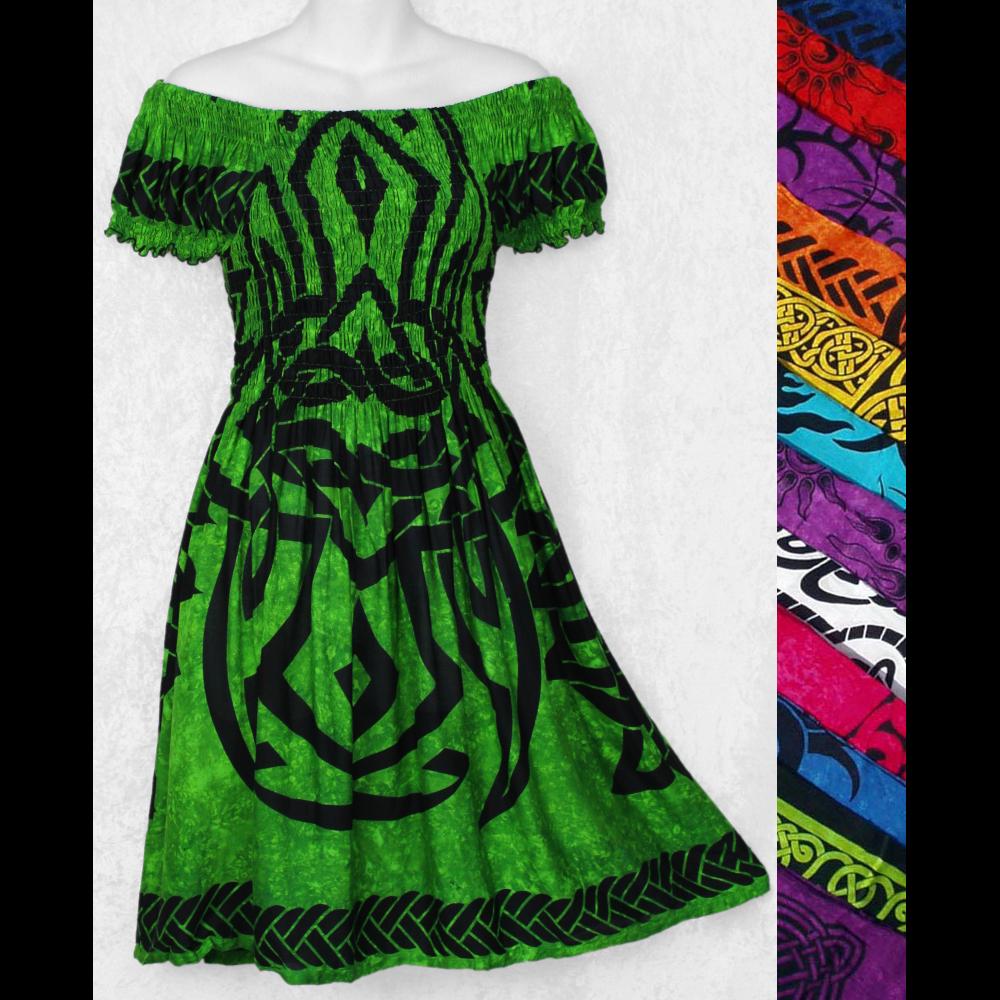 Celtic Short Sleeve Sarong Dress-Dresses-Peaceful People