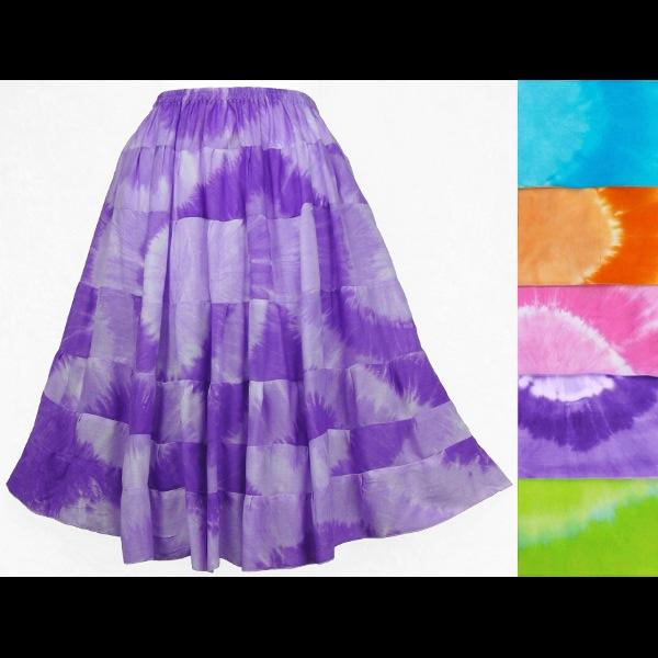 Circle Tie-Dye Tiered Skirt-Special Deals (reduced prices)-Peaceful People