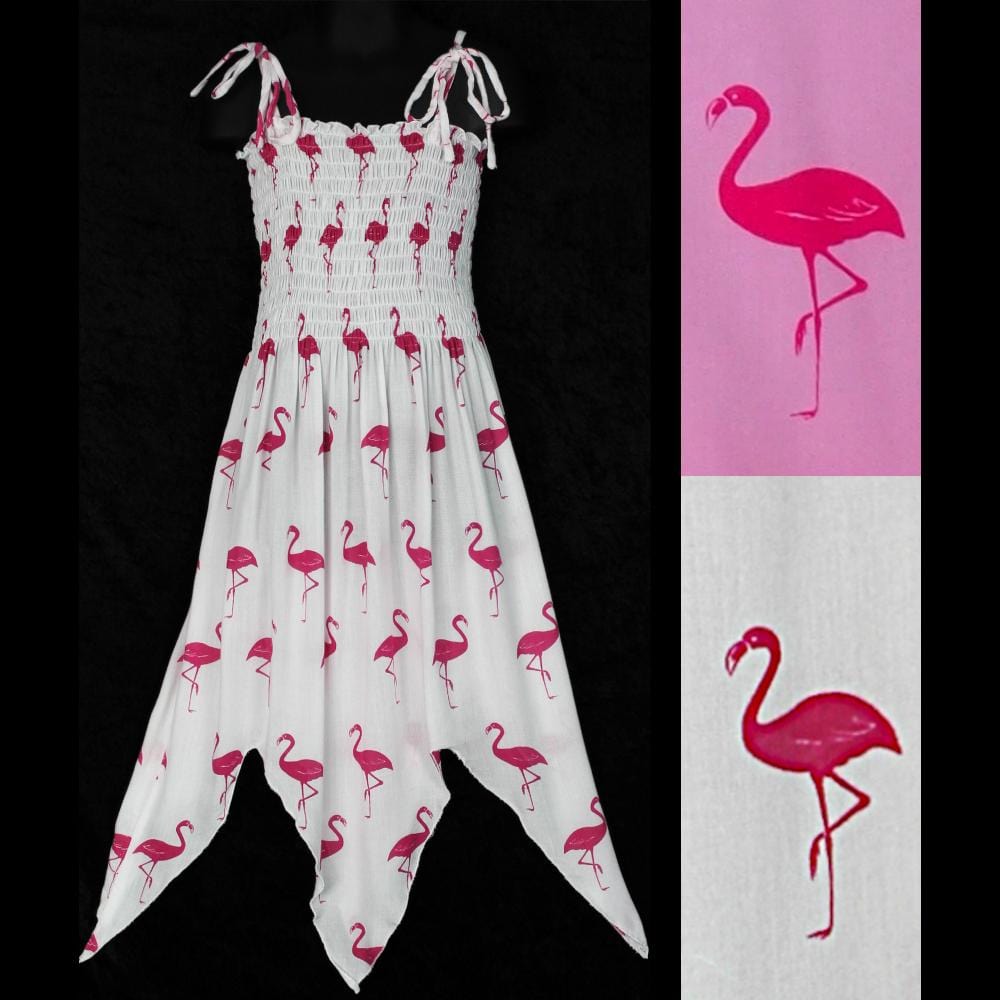 Girl's Flamingo Fairy Dress (Ages: 4, 6, 8) - Peaceful People