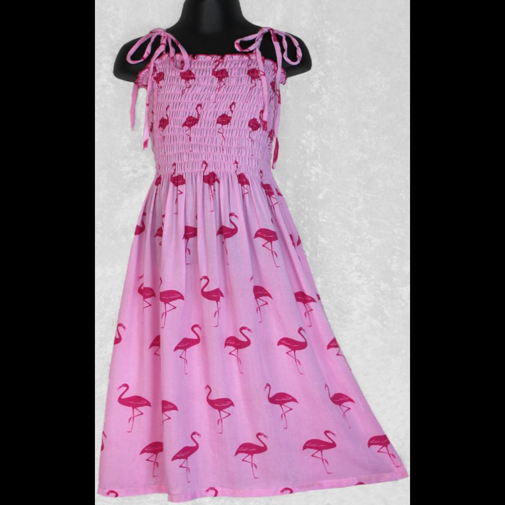 Girl's Flamingo Dress (Ages: 4, 6, 8) - Peaceful People